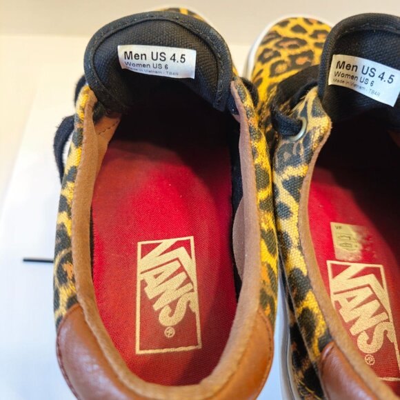 Vans Off The Wall Shoe Women’s 6-Men’s 4.5. Leopard Animal Print Lace Up Low Top - Picture 10 of 12